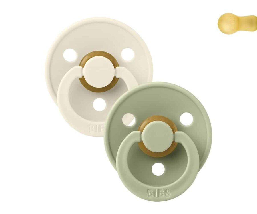 2 Chupetes BIBS Colour Round Ivory/Sage 0-6 M BIBS / TUTETE