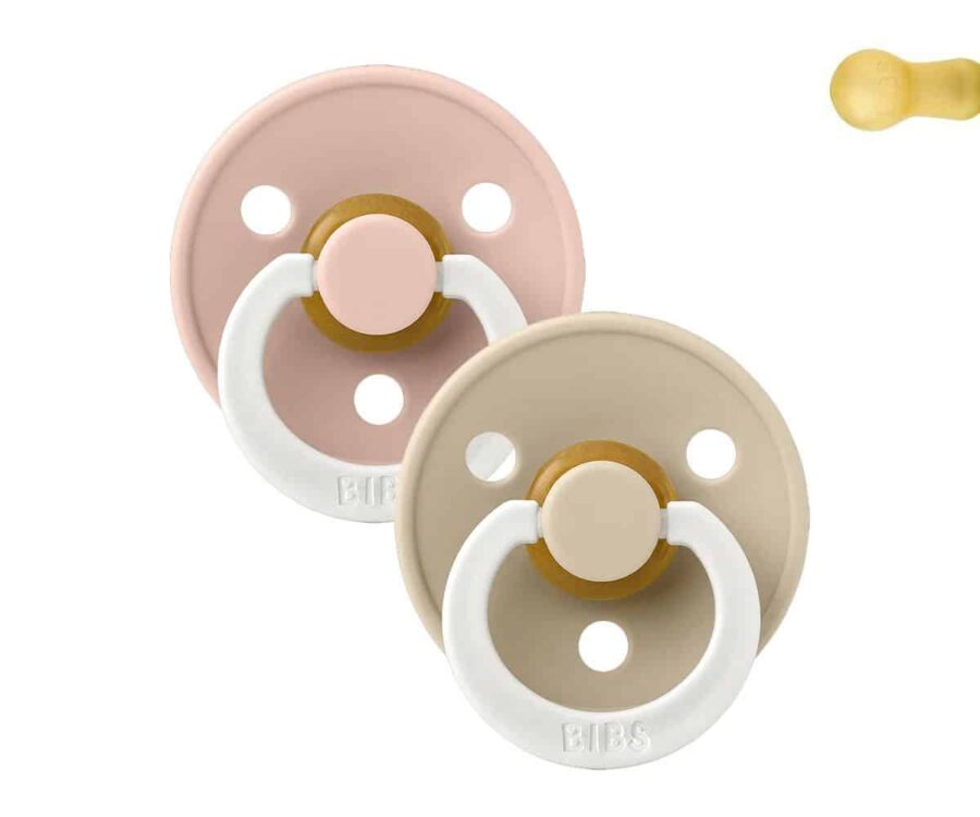 2 Chupetes Nocturnos BIBS Colour Round Vainilla/Blush BIBS / TUTETE