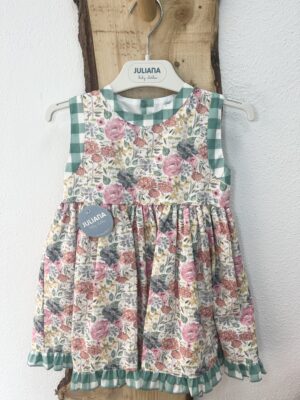 VESTIDO FLORES CUADROS / JULIANA
