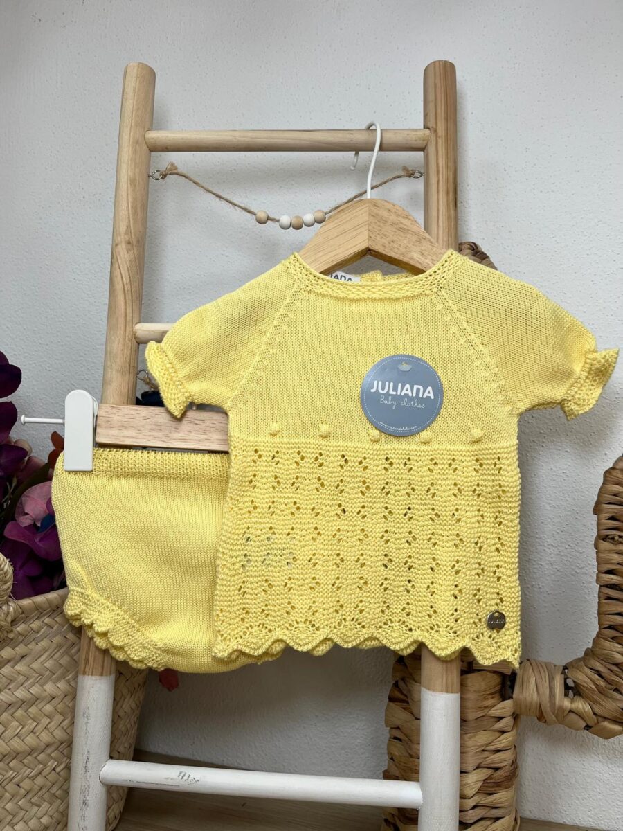 CONJUNTO 2.P BRAGA PUNTO CALADOS BODOQUES AMARILLO / JULIANA