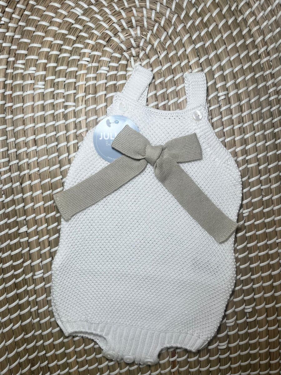 PETO PUNTO RECOGIDAS LAZO BLANCO/BEIG / JULIANA