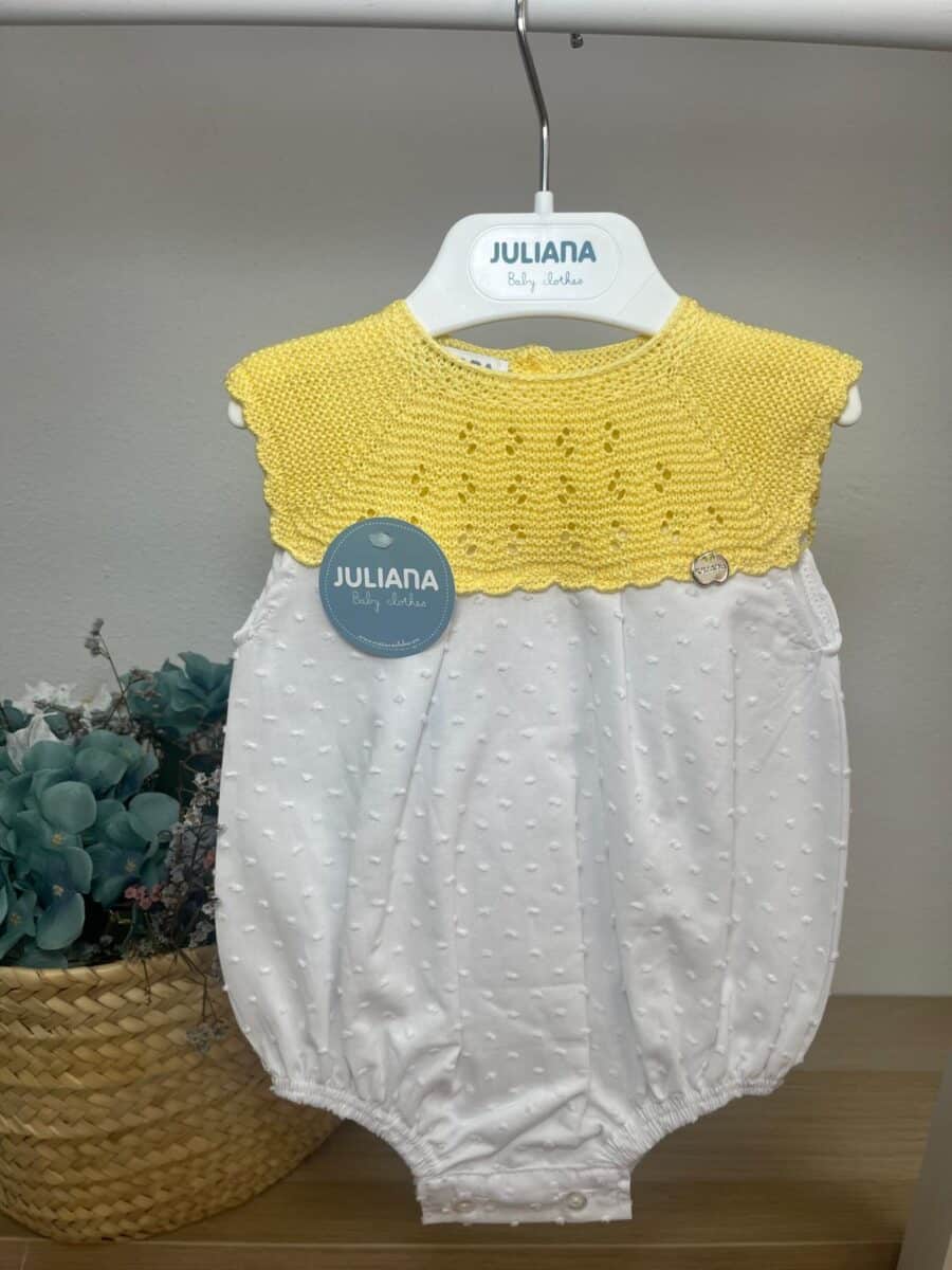 PELELE PUNTO Y PLUMETI BLANCO/AMARILLO / JULIANA