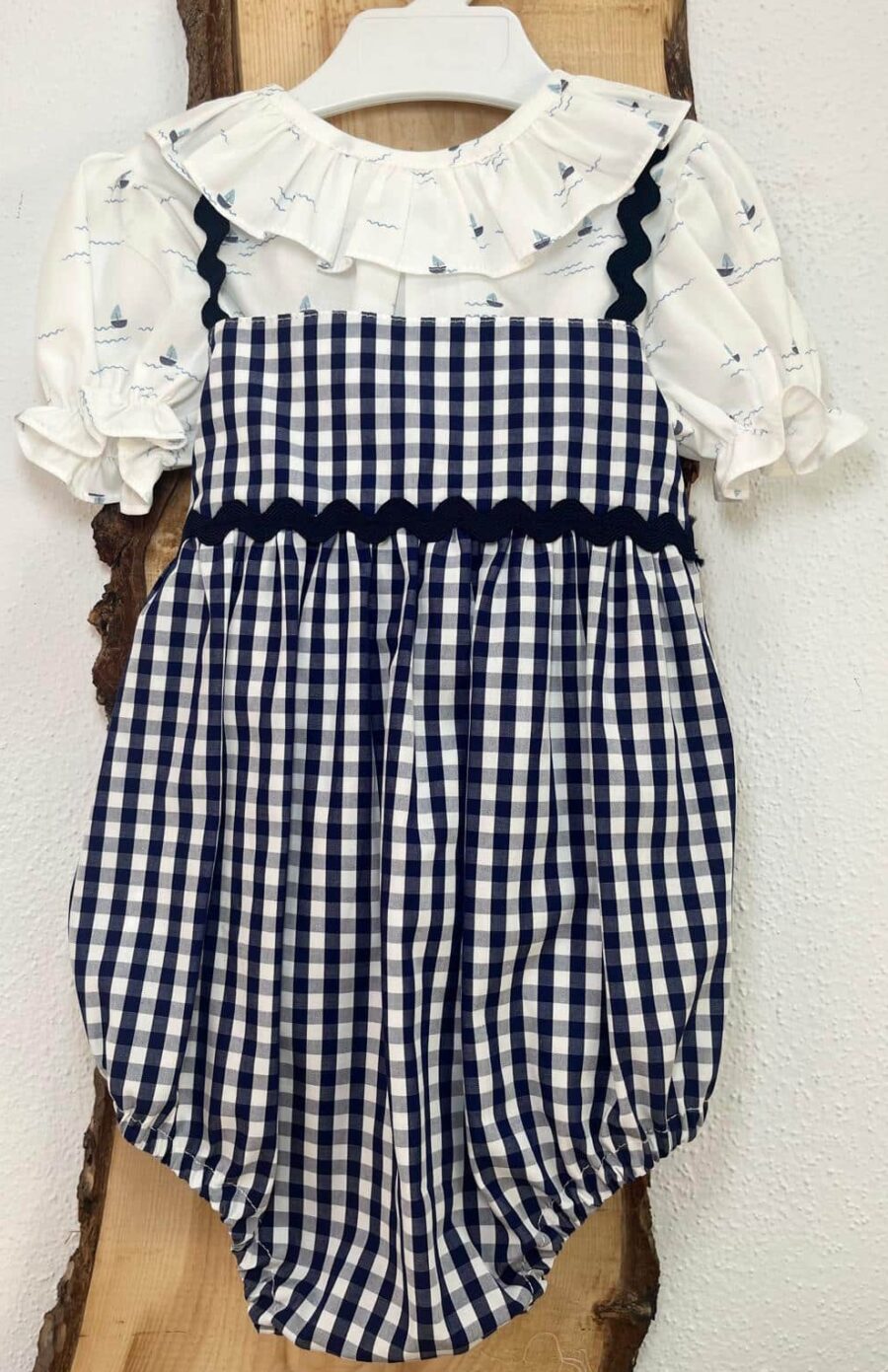 CONJUNTO PELELE VICHY Y BLUSA BARCOS / PALOMA DE LA O